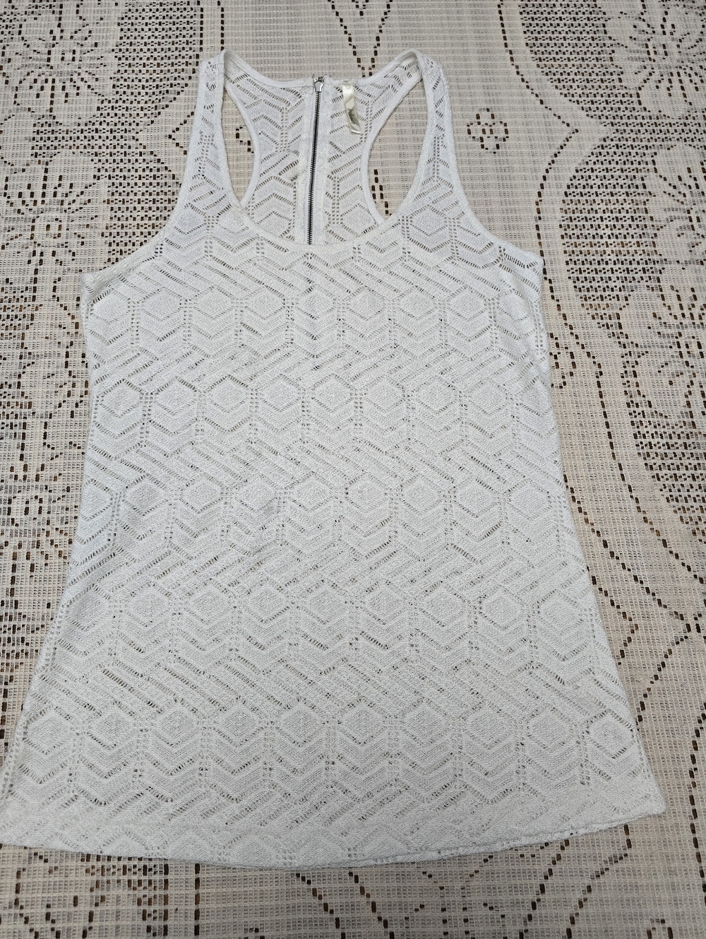 Closet White Lace Racerback Tank